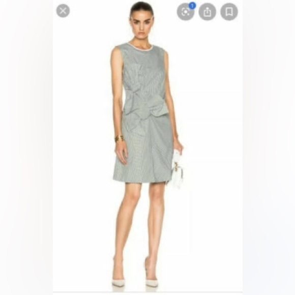 NWOT Victoria Beckham Double Knot Green White Sleeveless Dress Size 4 - Picture 3 of 13